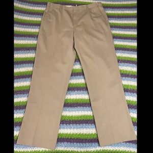 LL Bean Mens Cotton Pants Chinos Khakis Comfort Waist 40x33 Flat Beige Flawed